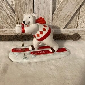 Vintage Coca Cola Polar Bear Skiing Figurine